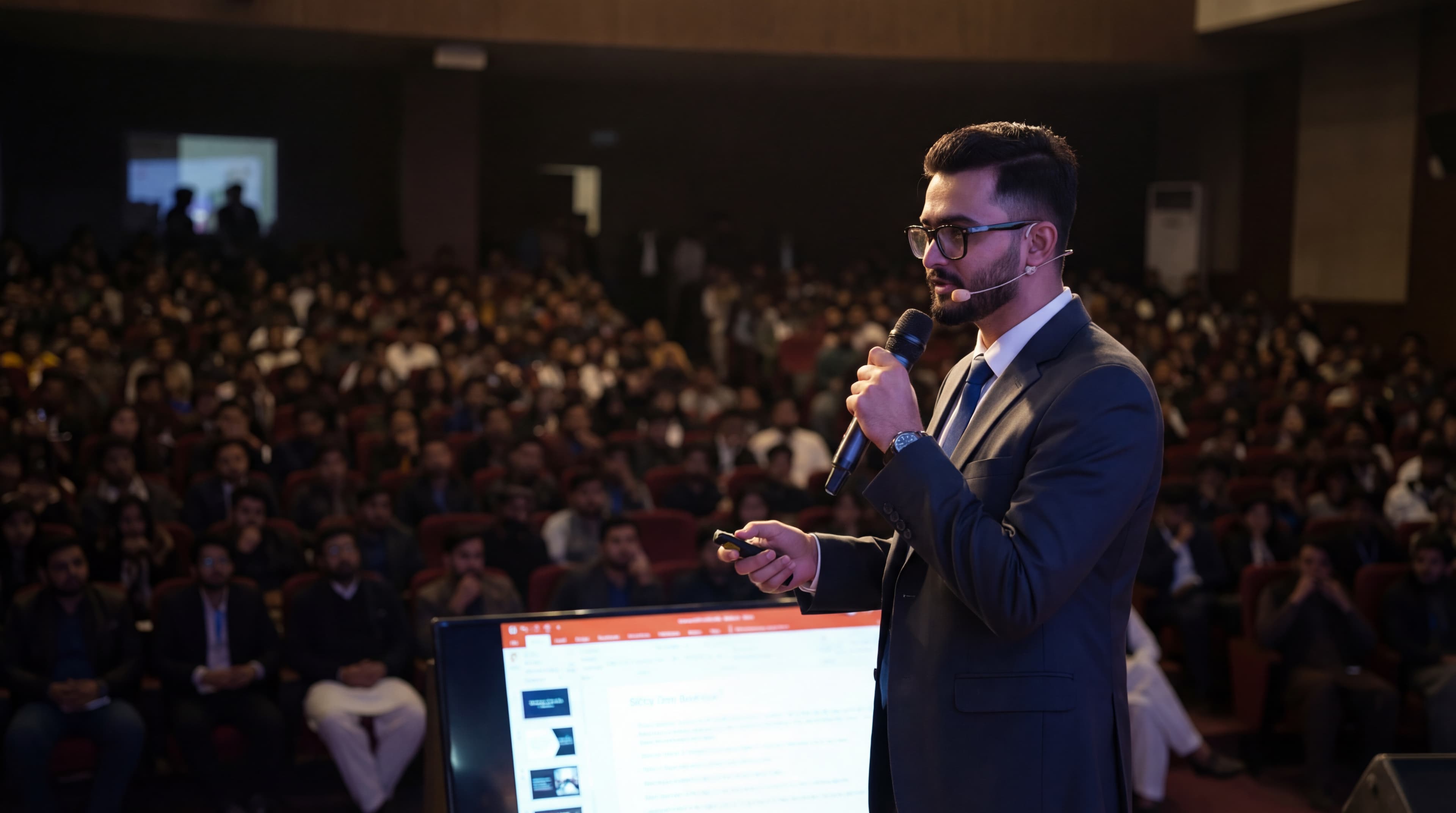 Naeem Anjum speaking at conference